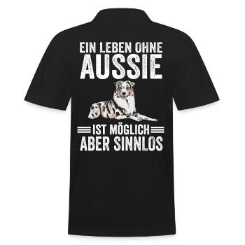 Australian Shepherd Hund Hundefreund Lustige Sprüc - Männer Poloshirt - Schwarz - Hinten - Kai (181cm)