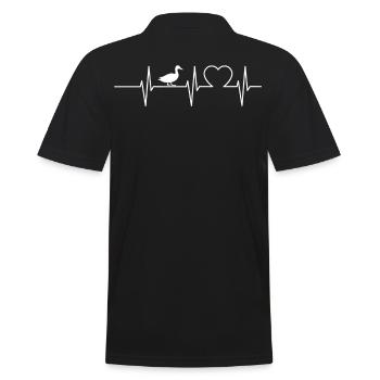 Canards Heartbeat Duck Holder Pulse Duckling Gift - Polo Homme - noir - Dos - Kai (181cm)