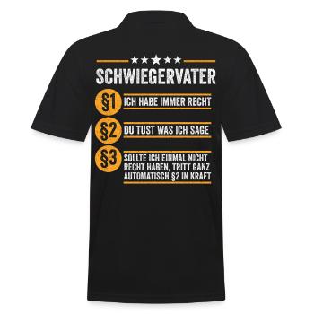 Schwiegervater Schwiegereltern Schwiegerpapa Lusti - Männer Poloshirt - Schwarz - Hinten - Kai (181cm)