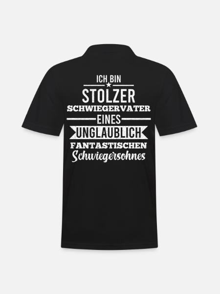 Stolzer Schwiegervater Schwiegerpapa Lustige Sprüc - Männer Poloshirt - Schwarz