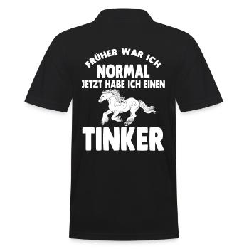 Tinker Reiterin Pferd Reitsport Reitverein Geschen - Männer Poloshirt - Schwarz - Hinten - Kai (181cm)