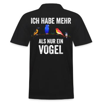 Vogel Papagei Vogelhalter Vogelliebhaber Geschenk - Männer Poloshirt - Schwarz - Hinten - Kai (181cm)