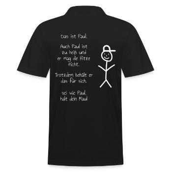 Das ist Paul meme - Männer Poloshirt - Schwarz - Hinten - Kai (181cm)