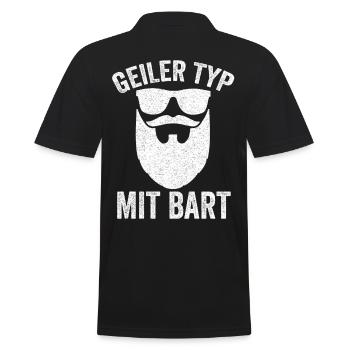 Bartträger Geiler Typ Mit Bart Barbier Hipster Ges - Männer Poloshirt - Schwarz - Hinten - Kai (181cm)