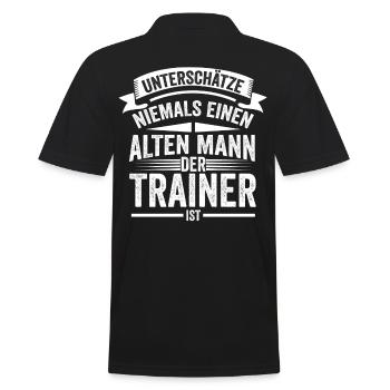 Trainer Papa Coach Opa Teamleiter Vatertag Geschen - Männer Poloshirt - Schwarz - Hinten - Kai (181cm)