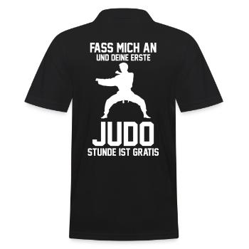 Judo Kampfsport Kampfkunst Judoka Judokämpfer Gesc - Männer Poloshirt - Schwarz - Hinten - Kai (181cm)