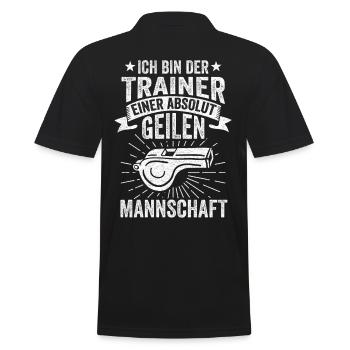 Trainer Lehrmeister Coach Mentor Teamleitung Gesch - Männer Poloshirt - Schwarz - Hinten - Kai (181cm)