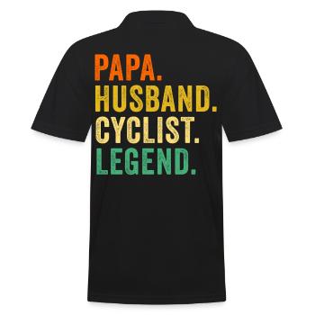 Fahrrad Papa Ehemann Radfahrer Byciclette Vatertag - Männer Poloshirt - Schwarz - Hinten - Kai (181cm)