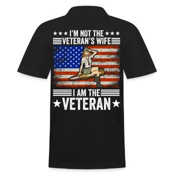 Veteran Mädchen Armee Militär Soldat Marine Gesche - Männer Poloshirt - Schwarz - Hinten - Kai (181cm)
