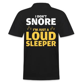 No Snore Just Sleeping Loudly - Men's Polo Shirt - black - Back - Kai (181cm)