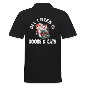 Lire Geek Livres Chat Bookaholic Ges - Polo Homme - noir - Dos - Kai (181cm)
