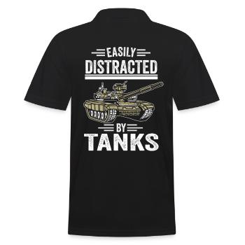 Tank driver military veteran army gift - Men's Polo Shirt - black - Back - Kai (181cm)