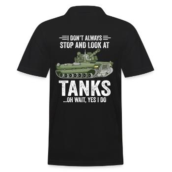 Armee Panzer Veteran Militär Geschenk - Männer Poloshirt - Schwarz - Hinten - Kai (181cm)