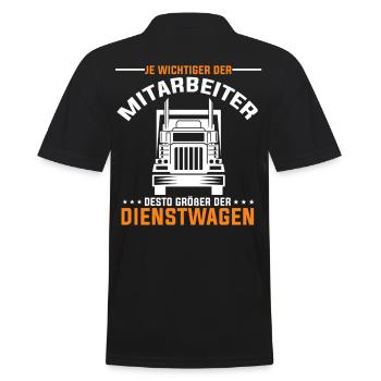 Berufskraftfahrer Dienstwagen LKW Truck Geschenk - Männer Poloshirt - Schwarz - Hinten - Kai (181cm)