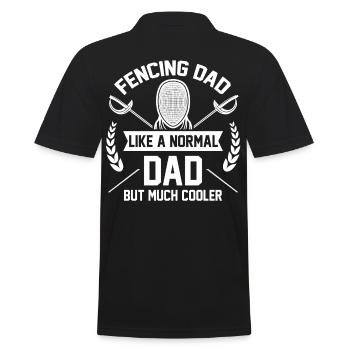 Escrime papa escrimeur papa clôture cadeau fête des pères - Polo Homme - noir - Dos - Kai (181cm)