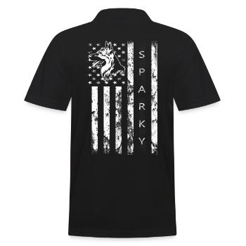 German Shepard American flag graphic - Männer Poloshirt - Schwarz - Hinten - Kai (181cm)
