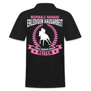 Reiterin Mama Reitlehrerin Reitverein Pferdesport - Männer Poloshirt - Schwarz - Hinten - Kai (181cm)