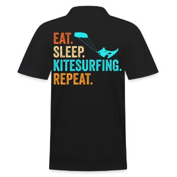 Kitesurfen Surfer Kite Geschenk - Männer Poloshirt - Schwarz - Hinten - Kai (181cm)