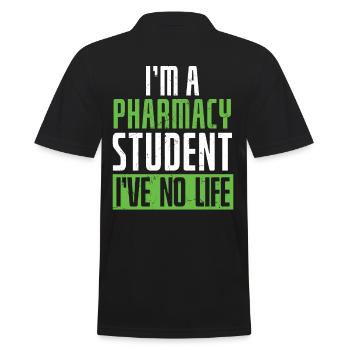 Pharmazie Student No Life - Männer Poloshirt - Schwarz - Hinten - Kai (181cm)