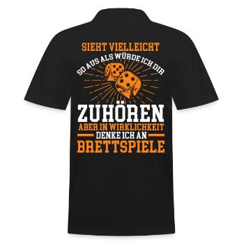 Brettspiele Fan - Männer Poloshirt - Schwarz - Hinten - Kai (181cm)