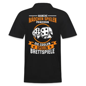 Brettspiele Mädchen - Männer Poloshirt - Schwarz - Hinten - Kai (181cm)
