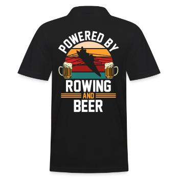 Rowing Beer Rowing Boat Gift - Men's Polo Shirt - black - Back - Kai (181cm)