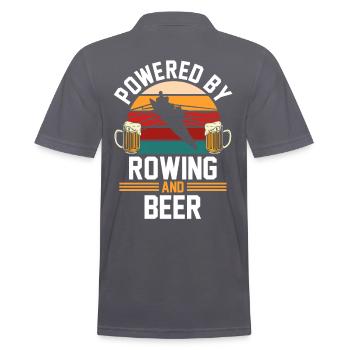 Rowing Beer Rowing Boat Gift - Men's Polo Shirt - charcoal grey - Back - Nico (186cm)