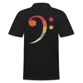 Vintage Bass Key Bass Guitar Bass Ist Band - Men's Polo Shirt - black - Back - Kai (181cm)