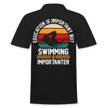 Schwimmteam Rettungsschwimmer Geschenk - Männer Poloshirt - Schwarz - Hinten - Kai (181cm)