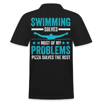 Natation Pizza nageur cadeau - Polo Homme - noir - Dos - Kai (181cm)