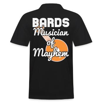 BardenMusiker von Mayhem - Männer Poloshirt - Schwarz - Hinten - Kai (181cm)