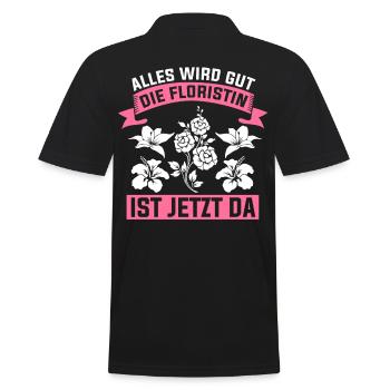 Floristin Gartenarbeit Blumen Geschenk - Männer Poloshirt - Schwarz - Hinten - Kai (181cm)