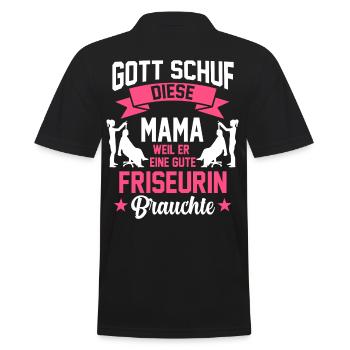 Friseurin Mama Frisör Muttertag Geschenk - Männer Poloshirt - Schwarz - Hinten - Kai (181cm)