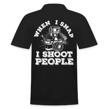 Fotograf Fotografie - Männer Poloshirt - Schwarz - Hinten - Kai (181cm)