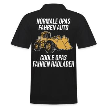 Radlader Opa Bagger Großvater Geschenk - Männer Poloshirt - Schwarz - Hinten - Kai (181cm)