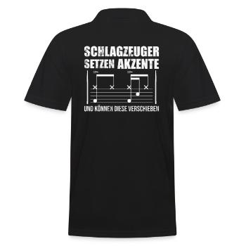 Schlagzeug Schlagzeuger Schlagzeugerin Geschenk - Männer Poloshirt - Schwarz - Hinten - Kai (181cm)