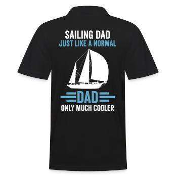 Sailing Dad Sailor Father's Day Gift - Men's Polo Shirt - black - Back - Kai (181cm)