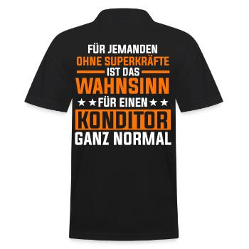 Konditor Konditormeister Zuckerbäcker - Männer Poloshirt - Schwarz - Hinten - Kai (181cm)