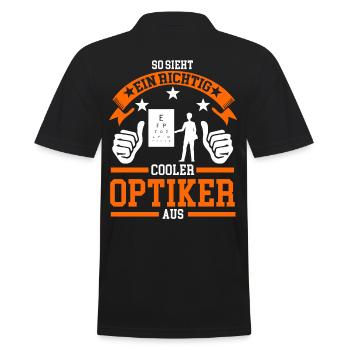 Optiker Brille Optik Geschenk - Männer Poloshirt - Schwarz - Hinten - Kai (181cm)