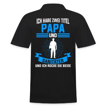 Sanitäter Papa Notfallsanitäter Vatertag - Männer Poloshirt - Schwarz - Hinten - Kai (181cm)