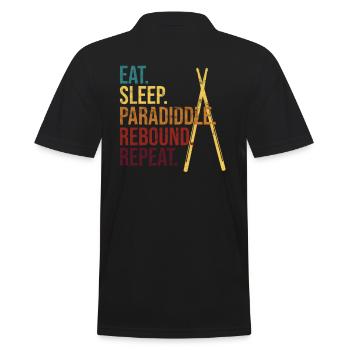 Drummer Drummer Gift - Men's Polo Shirt - black - Back - Kai (181cm)