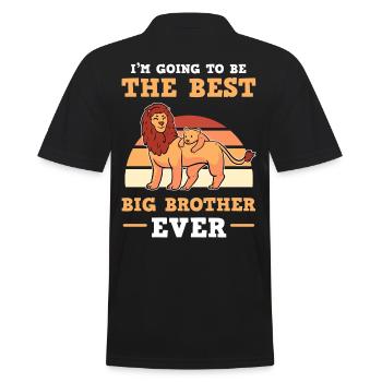 I'm Going To Be The Best Big Brother Ever For - Men's Polo Shirt - black - Back - Kai (181cm)