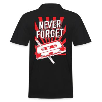 Never Forget Audio Cassette 70s 80s 90s poison - Männer Poloshirt - Schwarz - Hinten - Kai (181cm)