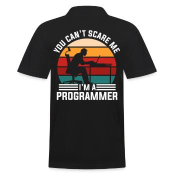 Programmer Retro - Men's Polo Shirt - black - Back - Kai (181cm)