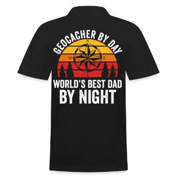 Geocaching Papa Geocacher Fête des Pères - Polo Homme - noir - Dos - Kai (181cm)