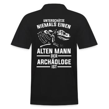Archäologe Opa - Männer Poloshirt - Schwarz - Hinten - Kai (181cm)