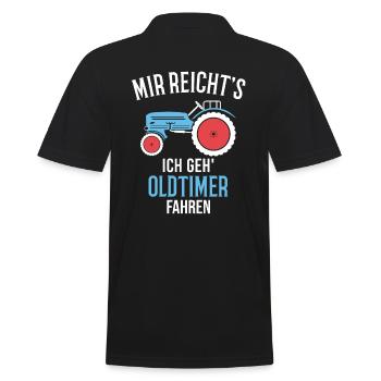 Trecker Oldtimer Landwirt Geschenkidee - Männer Poloshirt - Schwarz - Hinten - Kai (181cm)