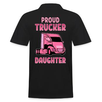Trucker Driver Proud Daughter Trucker product - Polo Homme - noir - Dos - Kai (181cm)