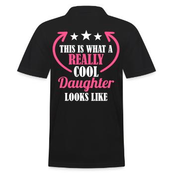 Really cool daughter - Men's Polo Shirt - black - Back - Kai (181cm)
