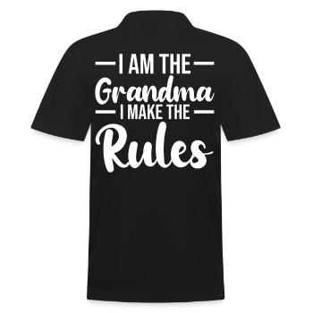 Granny Rules - Men's Polo Shirt - black - Back - Kai (181cm)